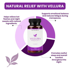 Vellura capsules close-up highlighting the herbal blend.