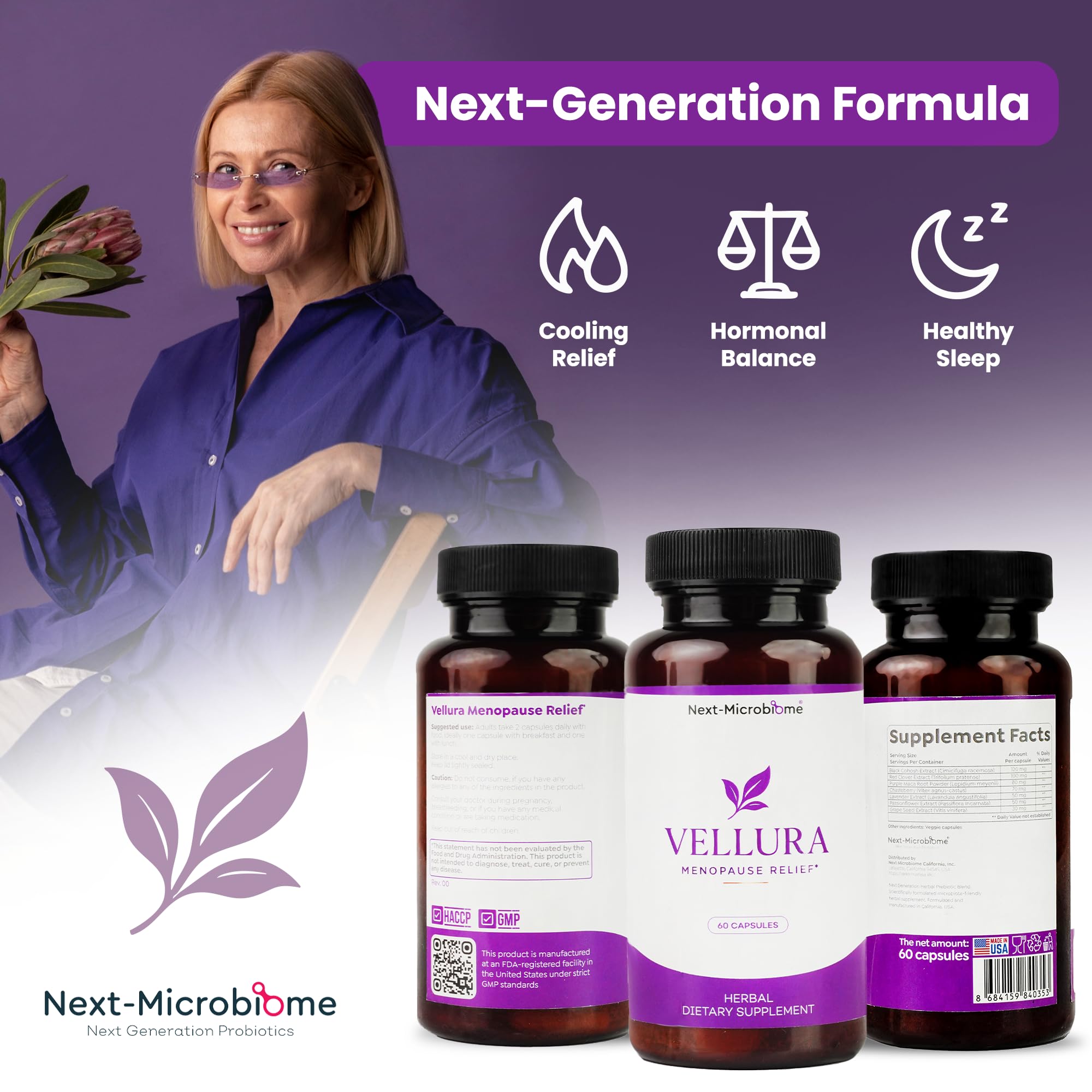 Vellura daily routine image showing two capsules at meals.