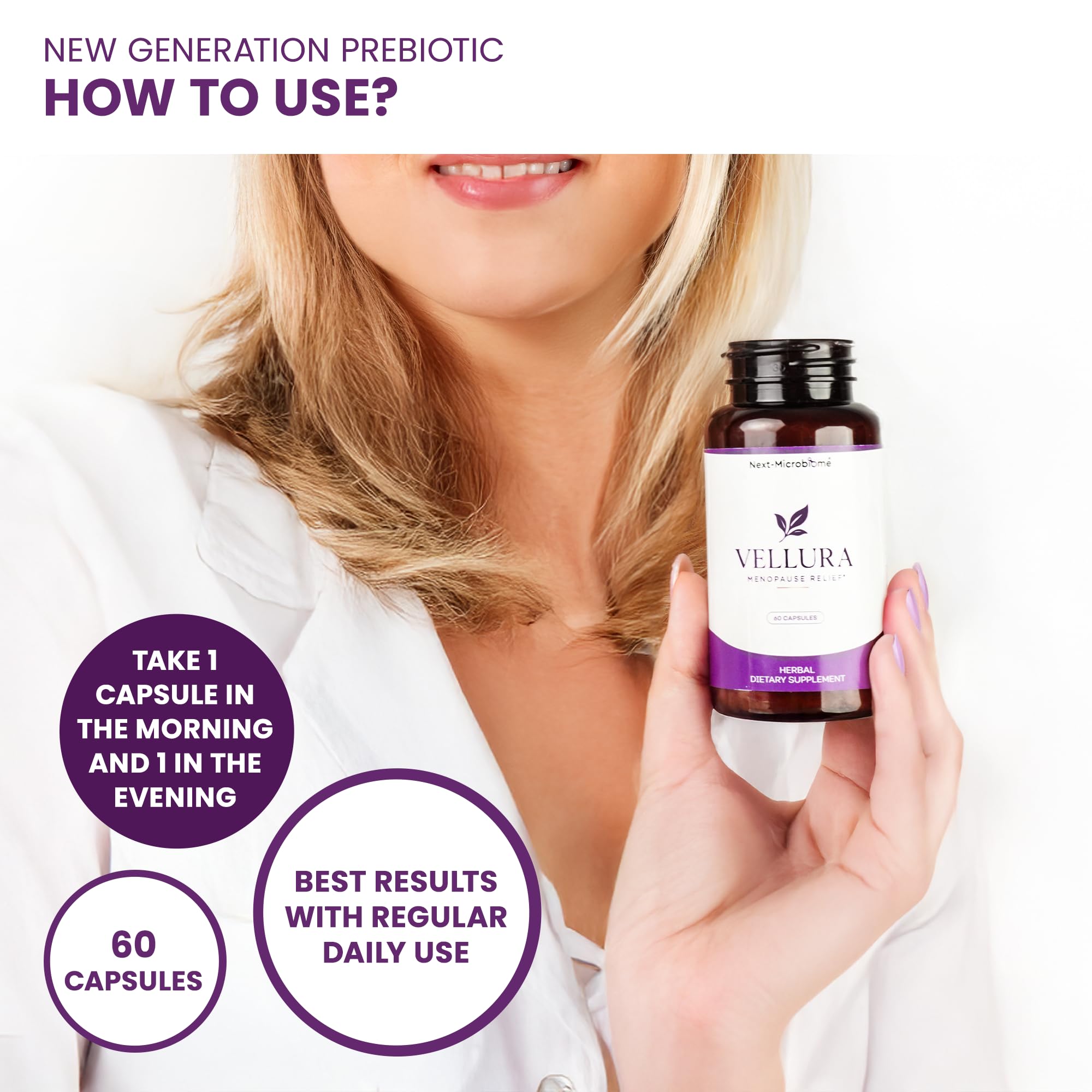 Vellura gut health concept with prebiotic blend suggesting microbiome support.