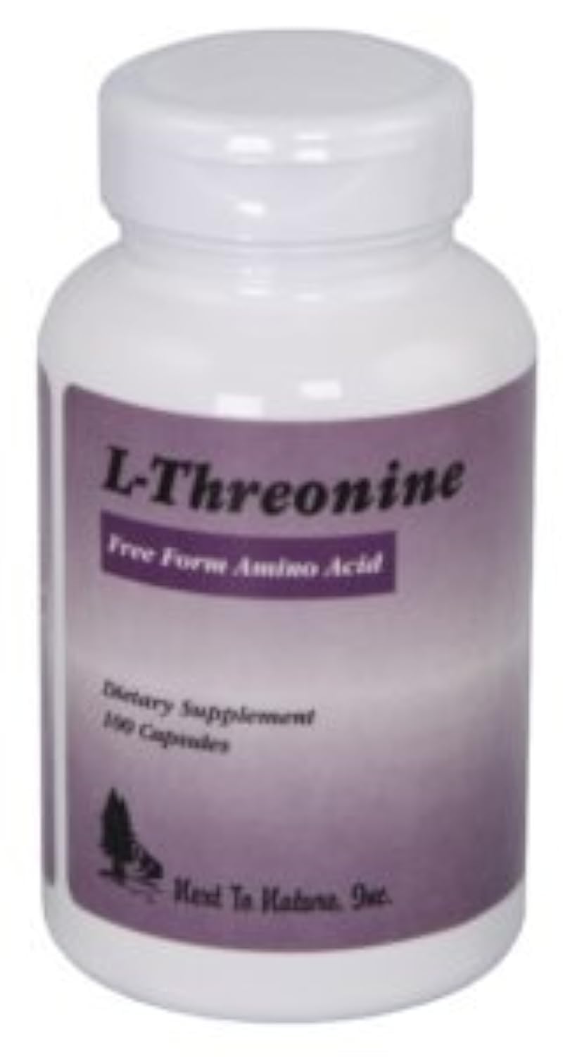 Next To Nature L-Threonine 500 mg bottle showing daily amino acid support for muscle tone