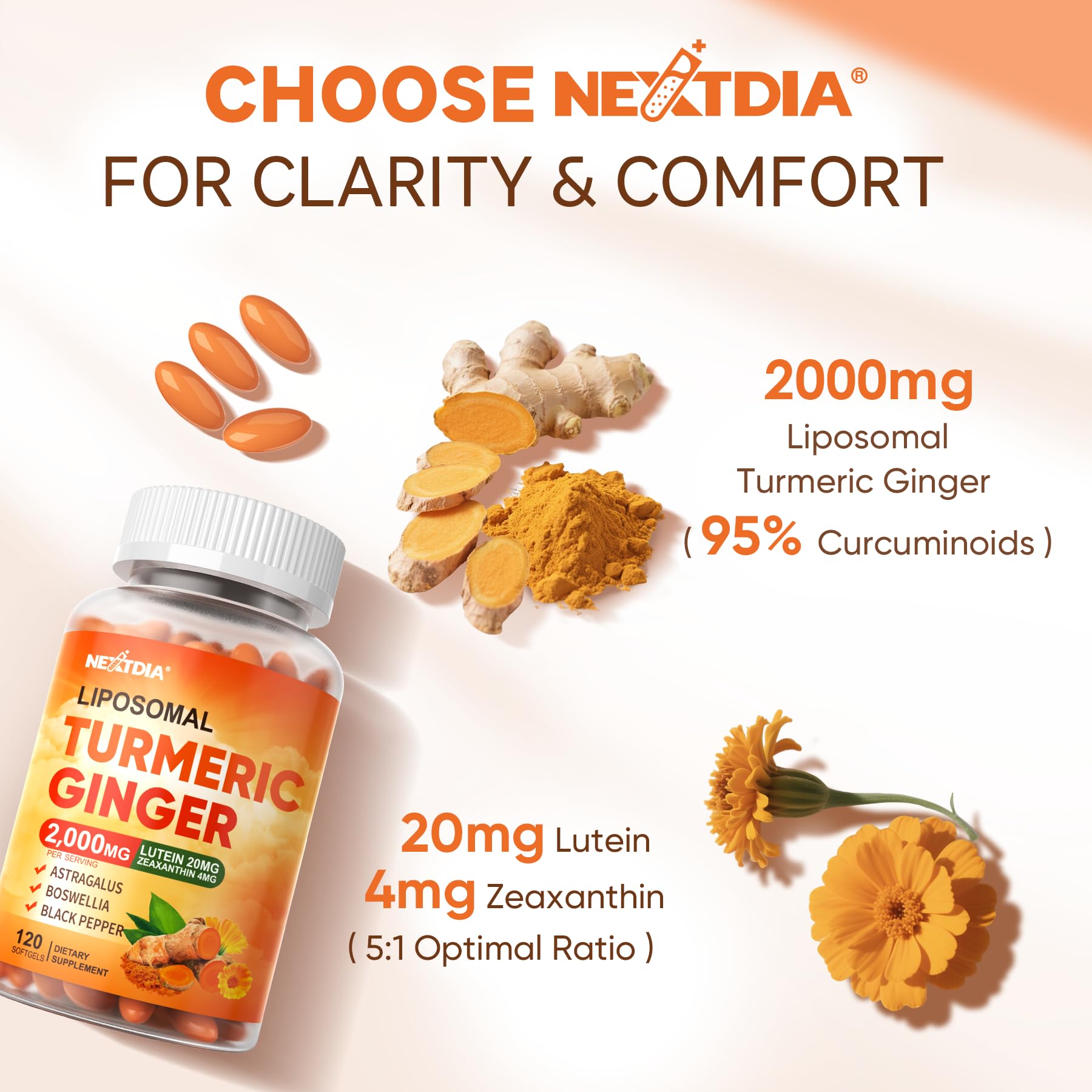 120-pill bottle of Nextdia daily supplement ready for ongoing use.