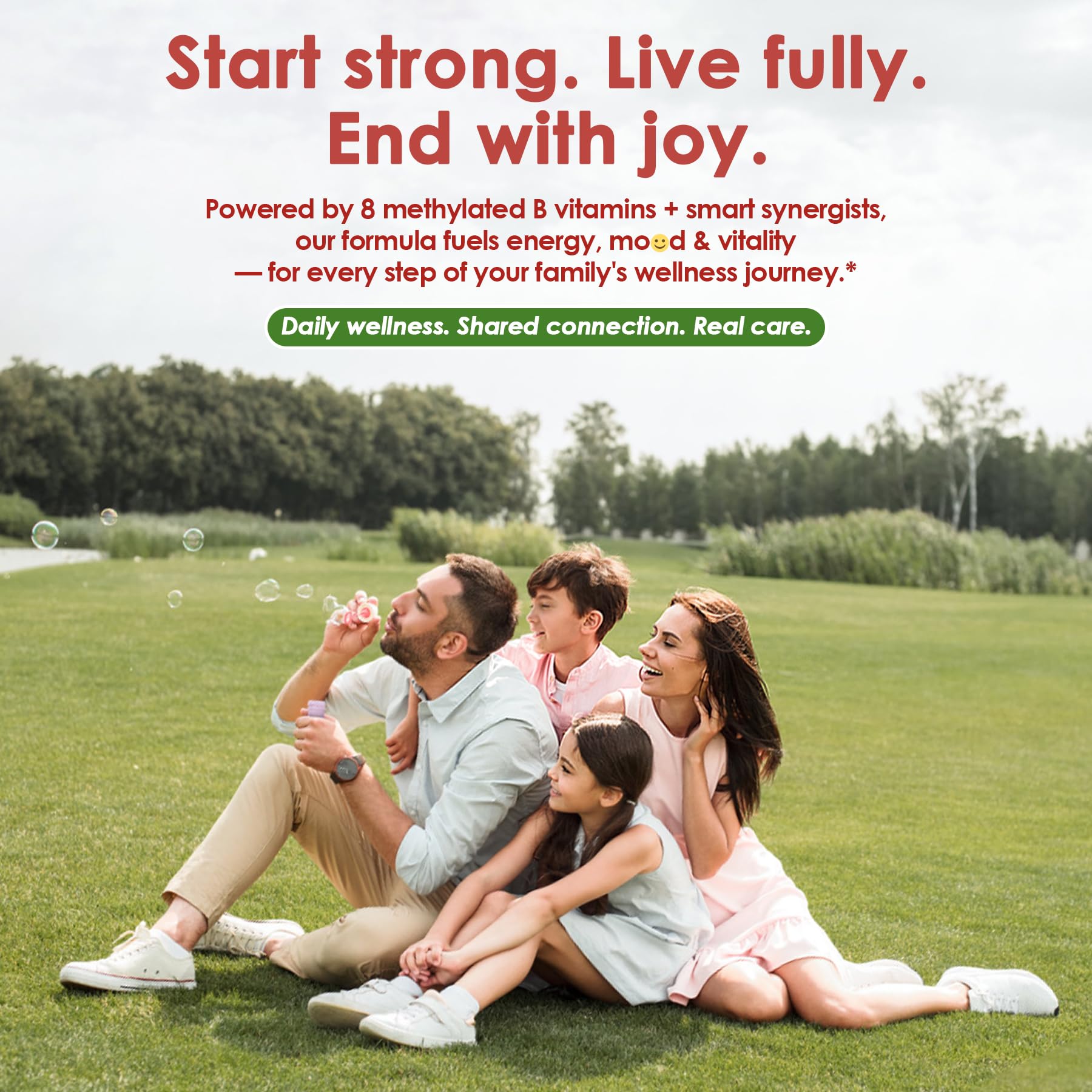 Nextdia Vitamin B Complex Gummies lifestyle shot supporting healthy hair and skin