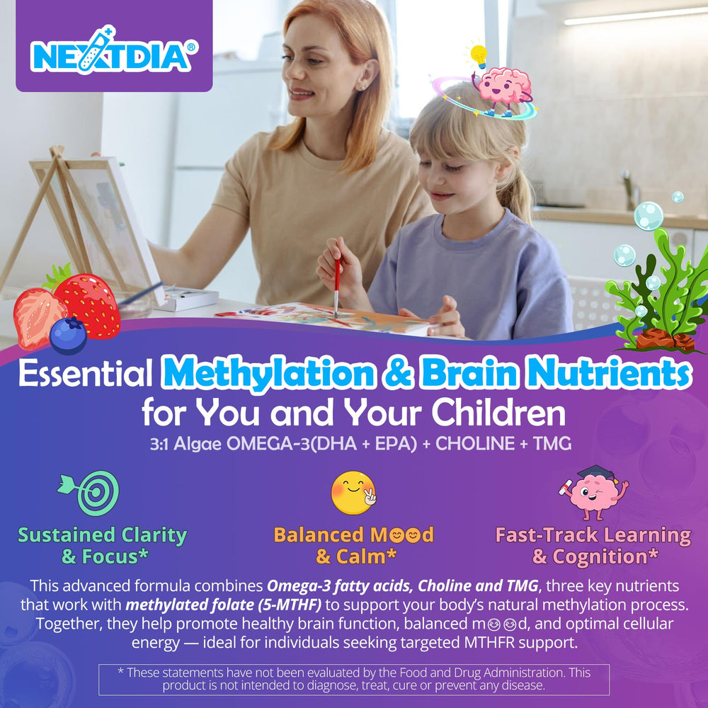 Nextdia B6 and B12 vitamins gummies support daily cognitive wellness, sugar-free.
