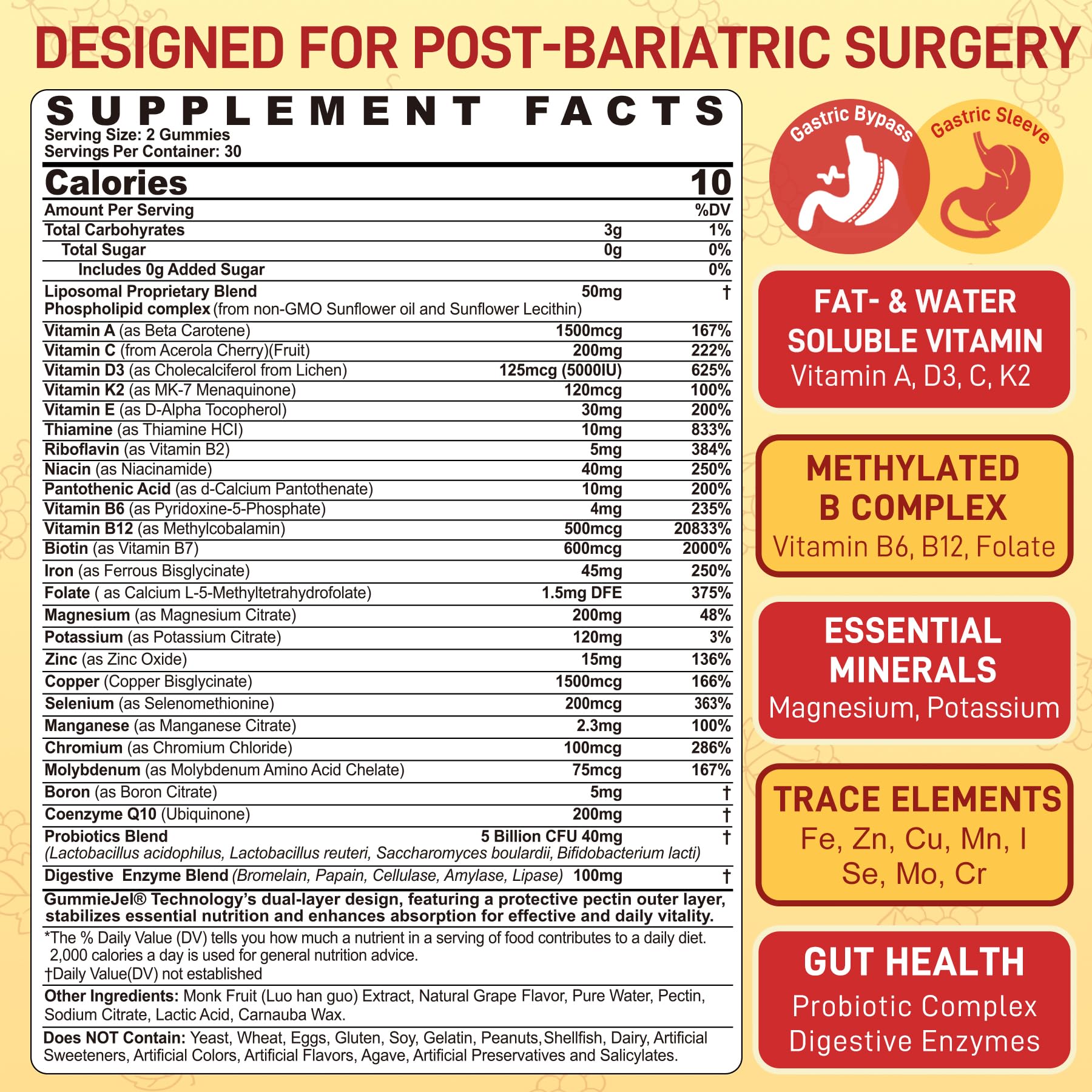Nextdia bariatric multivitamin gummies berry flavor ready for daily use