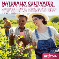 Nextdia beet root gummies ingredients-panel highlights L Arginine and vitamins