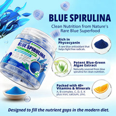 Nextdia Blue Spirulina Gummies ingredient detail highlighting CoQ10 for energy support