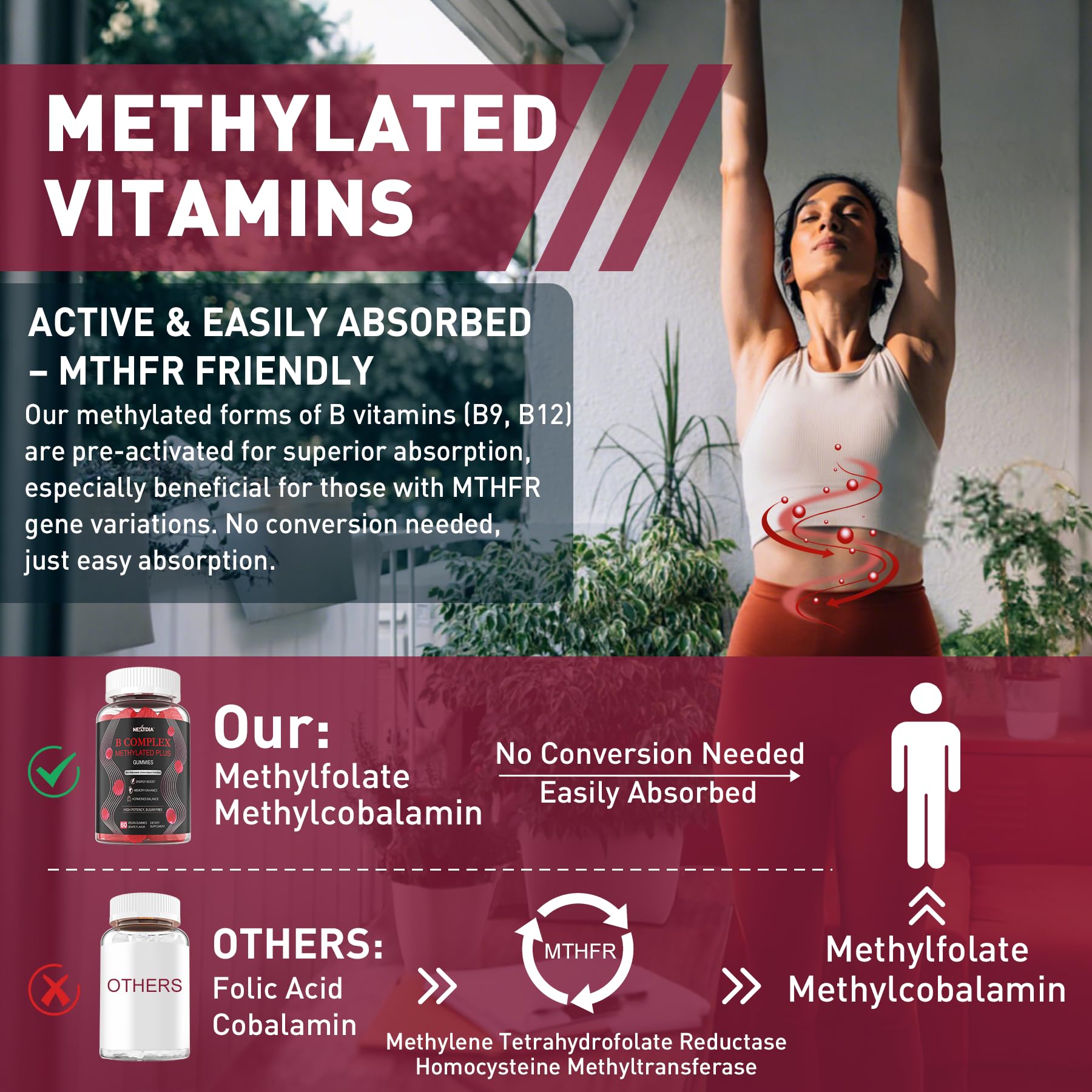Nextdia Brain & Mood Gummies pour into a glass for easy daily use.