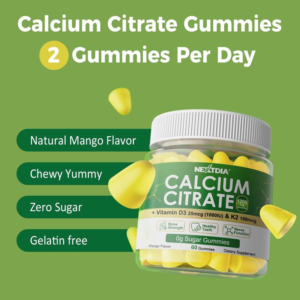 Label on Nextdia gummies showing gluten-free and gelatin-free features