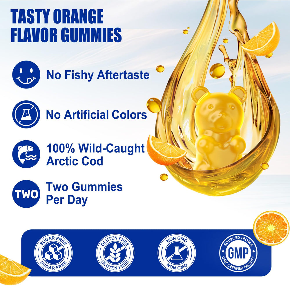 Nextdia cod liver oil gummies beside vitamin D3 and CoQ10 display