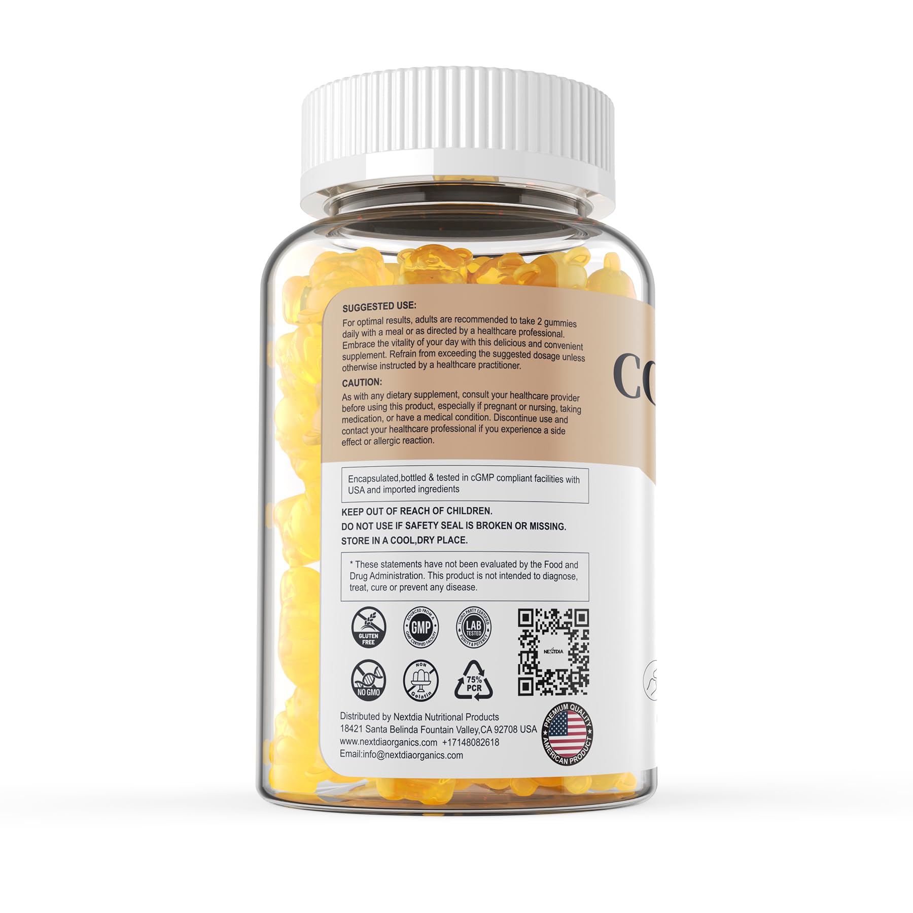 Nextdia gummies together with a cup for daily portion control