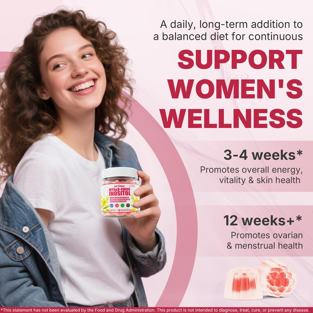 Nextdia Inositol Gummies daily-dose scene emphasizing convenient intake