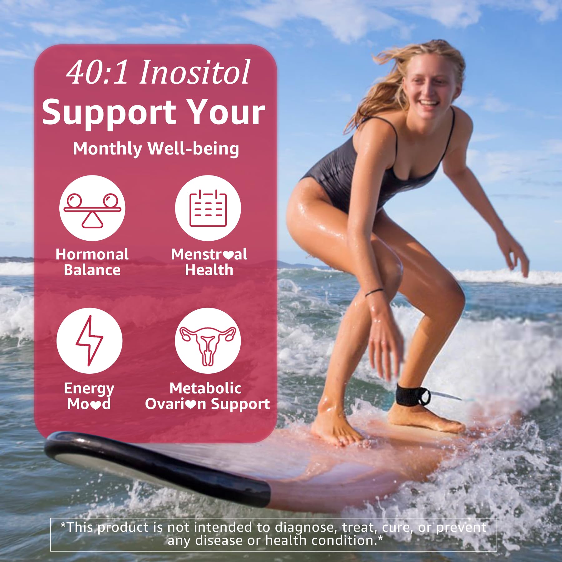 Nextdia Inositol Gummies ingredients panel with 40:1 ratio and nutrients