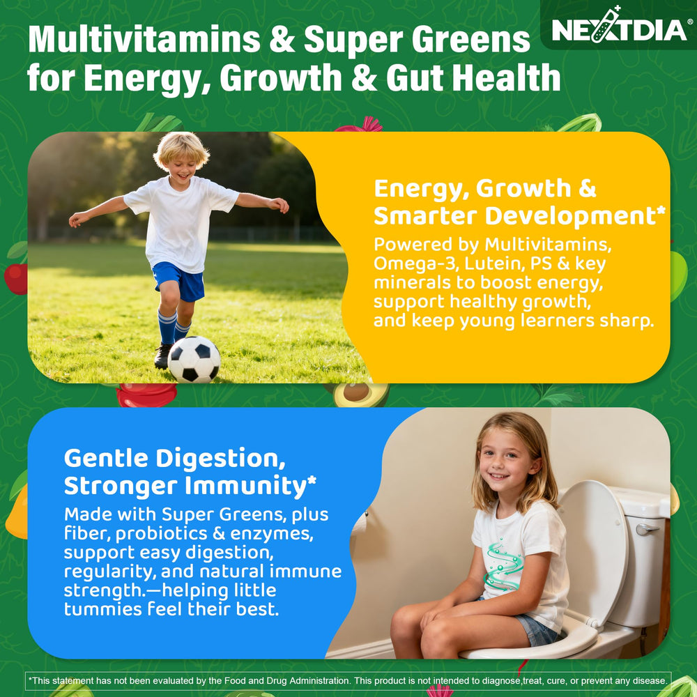 Nextdia gummies featuring probiotics and digestive support for kids