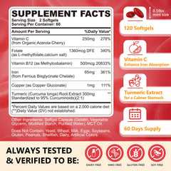 Nextdia liposomal bariatric iron 65mg capsules shown for daily intake.