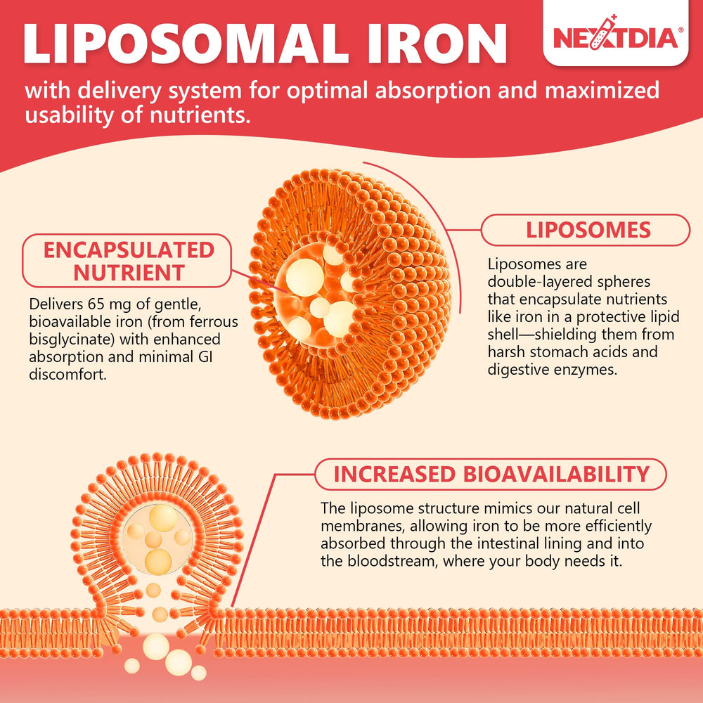 Copper and turmeric in Nextdia iron balance minerals and support digestive comfort.