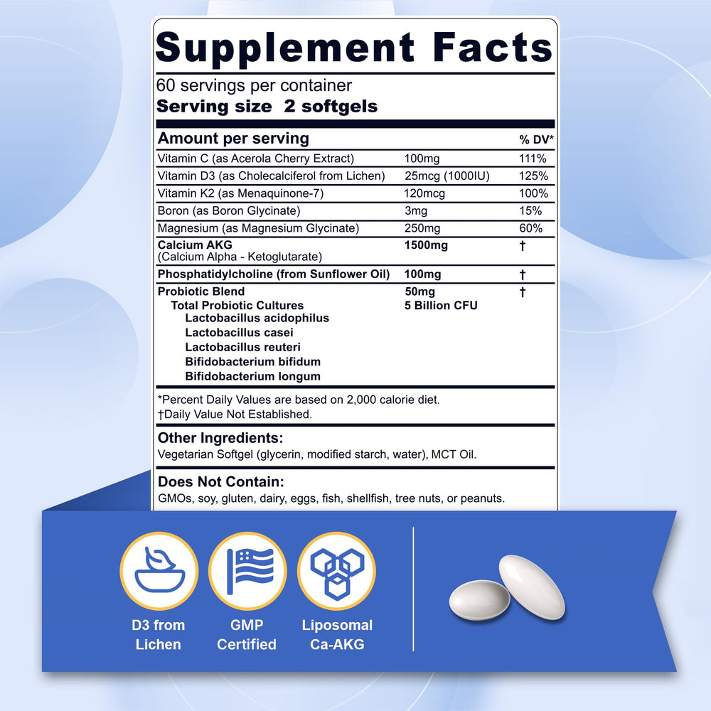 Nextdia liposomal calcium AKG softgels easy daily supplement