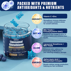 Nextdia gummies with Alpha-Lipoic Acid imagery emphasizing antioxidant synergy