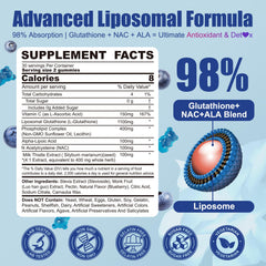 Nextdia Liposomal Glutathione Gummies bottle side-label showing 1100mg potency