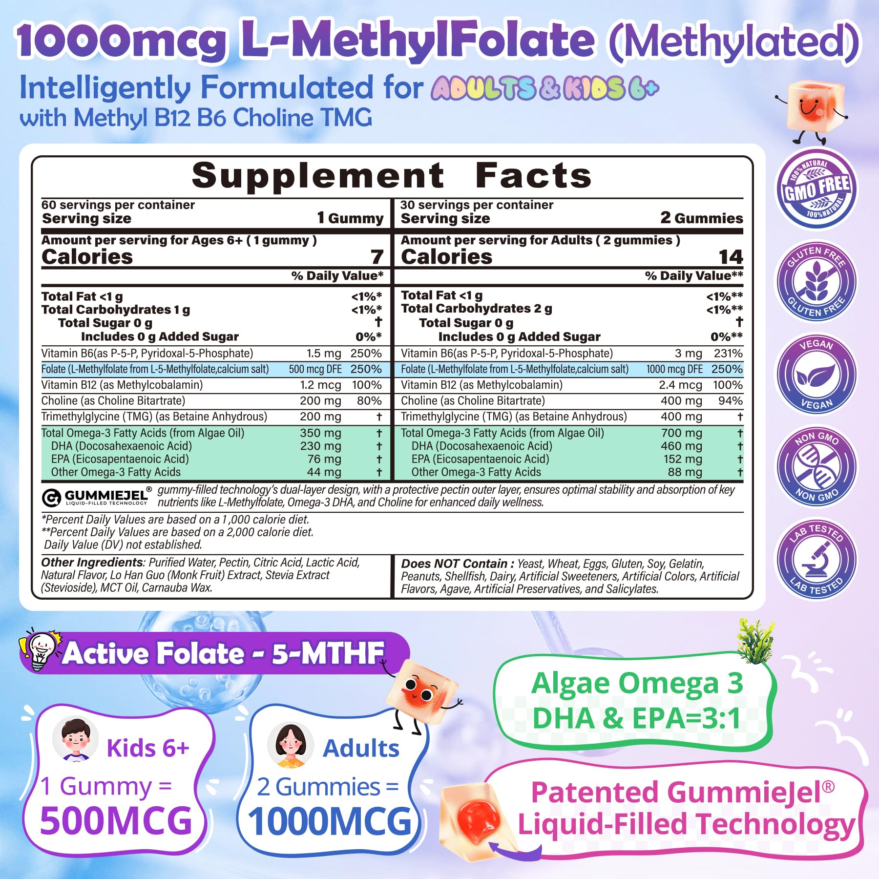Nextdia Methyl B12 gummies for kids and adults, convenient daily methylation support.