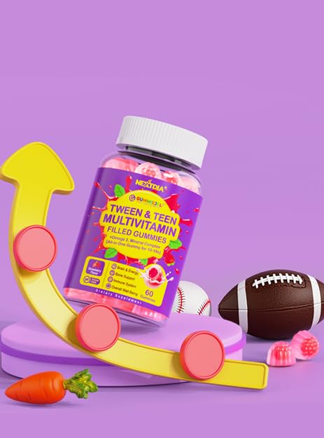 Nextdia multivitamin filled gummies kid ready design supports healthy routines for teens