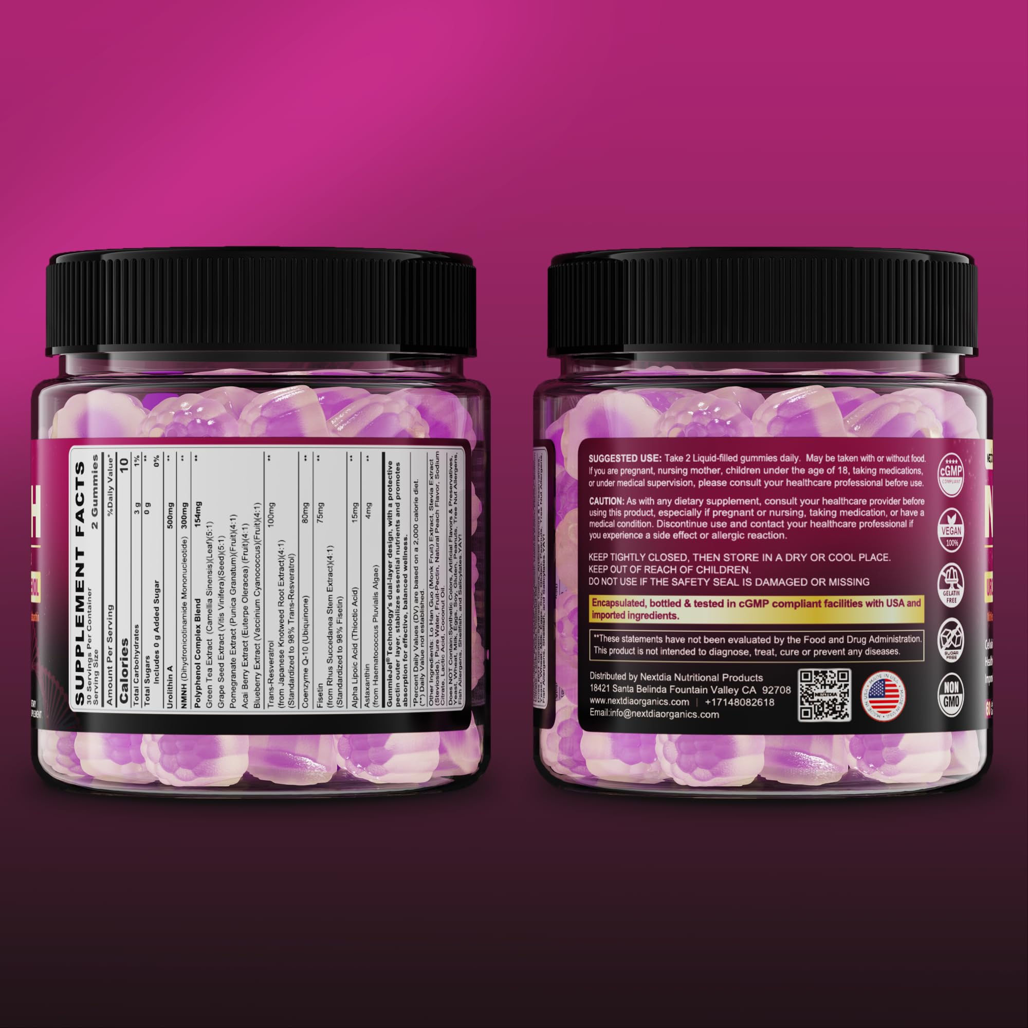 Nextdia NMNH gummies on breakfast table supporting daily routine