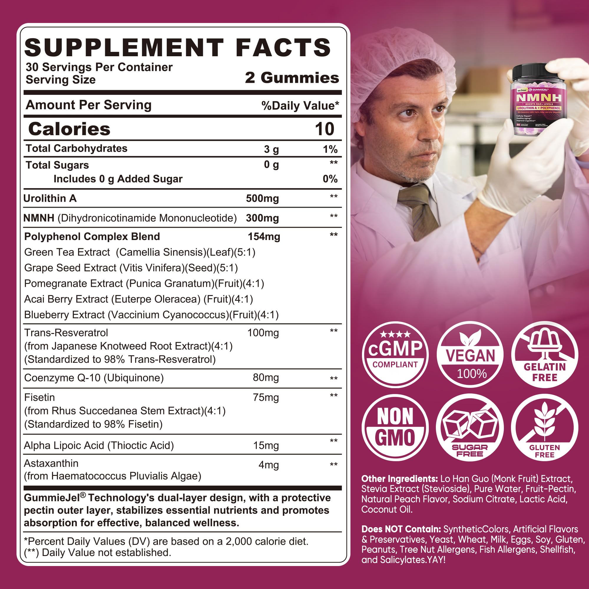 Nextdia NMNH gummies being poured into a hand for a simple daily ritual