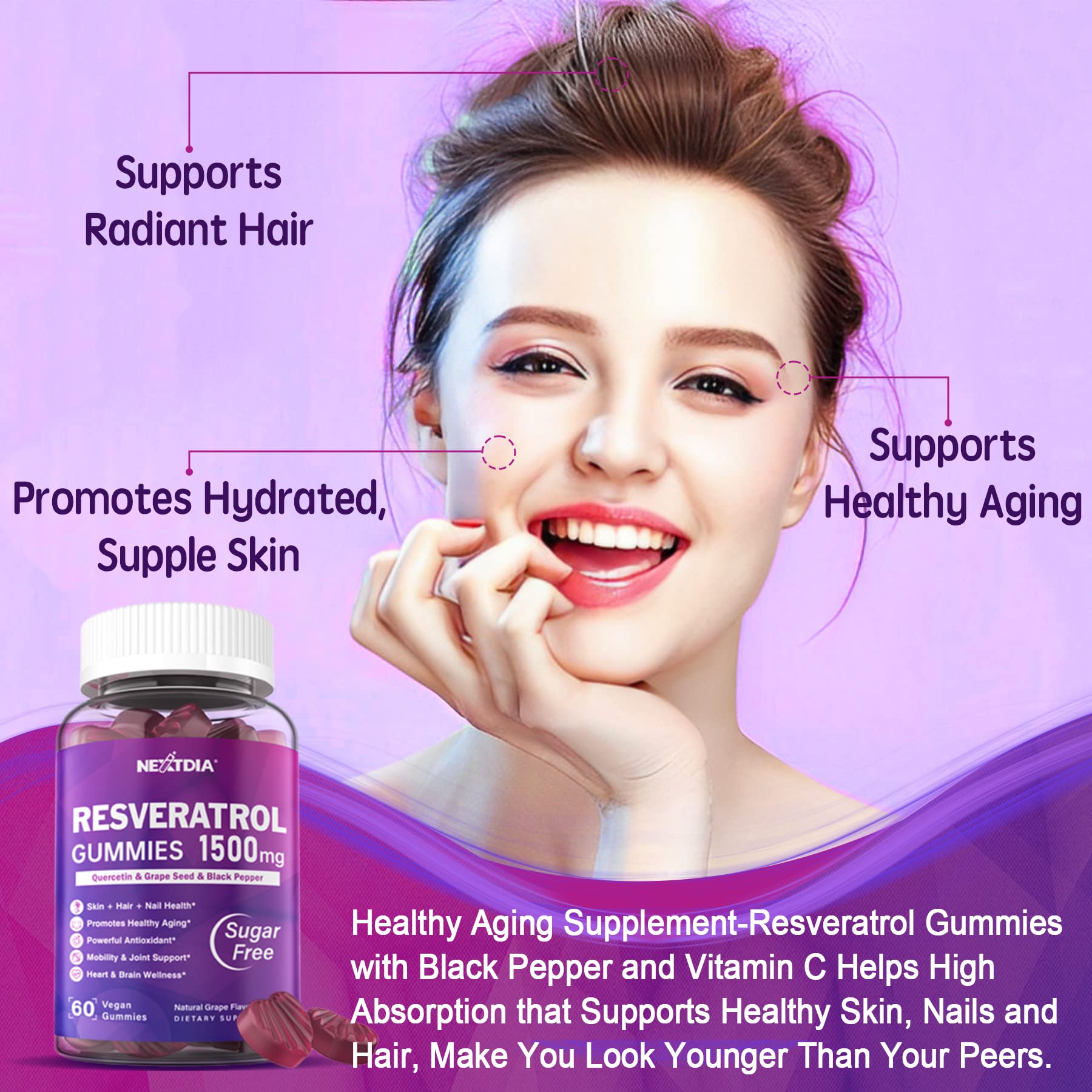 Nextdia Resveratrol with quercetin and botanicals for resilience