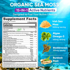 Nextdia Sea Moss Gummies packshot highlights sugar-free, low-calorie snacking options.