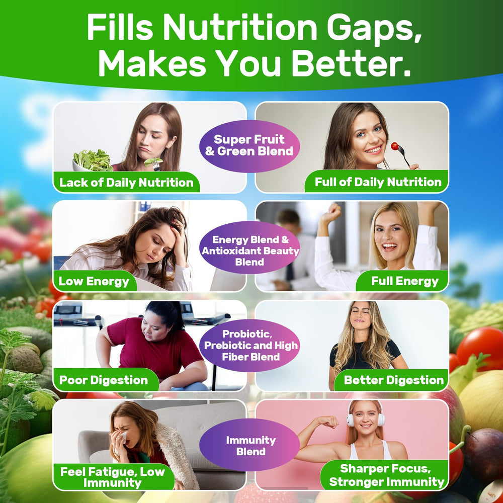 Nextdia Super Greens vegan gluten-free badge, clean label.