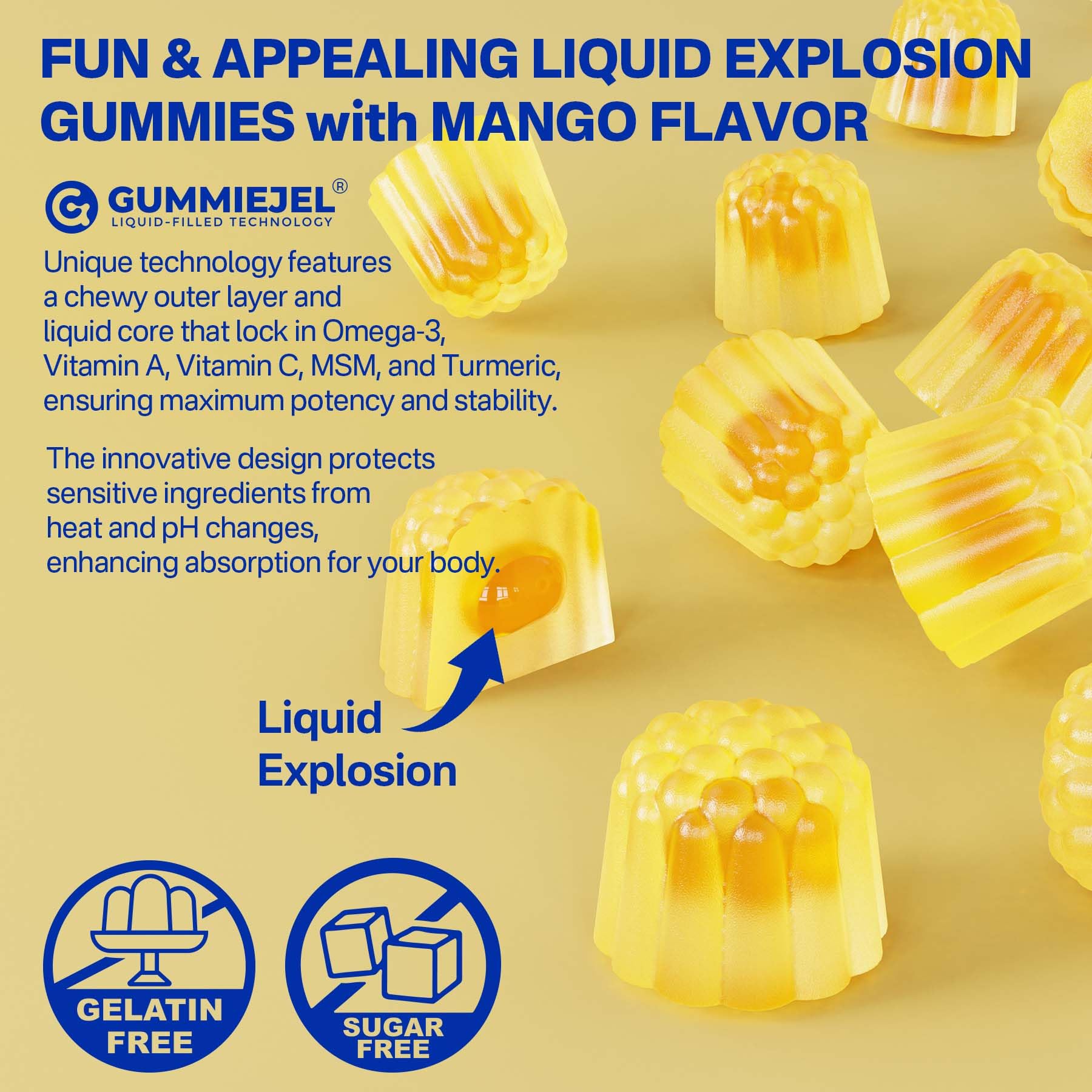 Nextdia Vegan Omega-3 Gummies pieces in bottle illustrating easy daily dose.