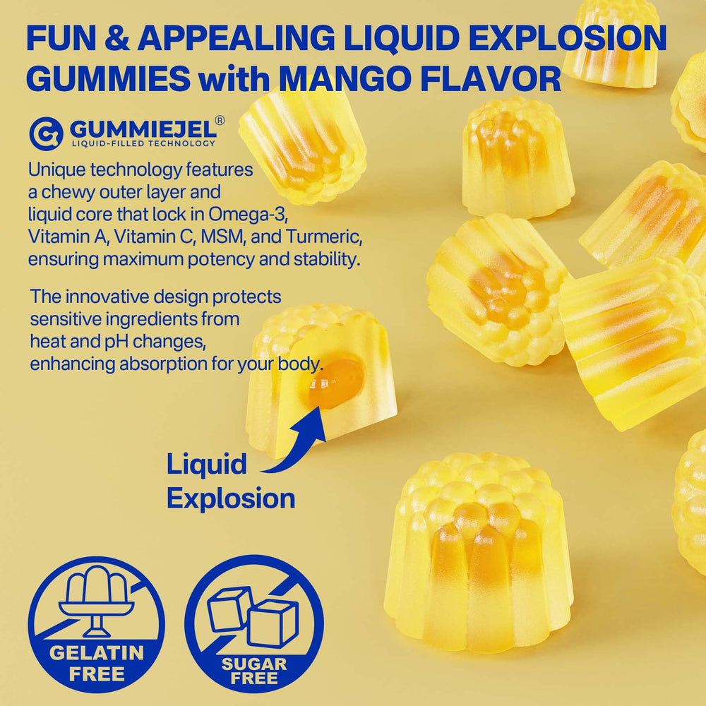 Nextdia Vegan Omega-3 Gummies pieces in bottle illustrating easy daily dose.
