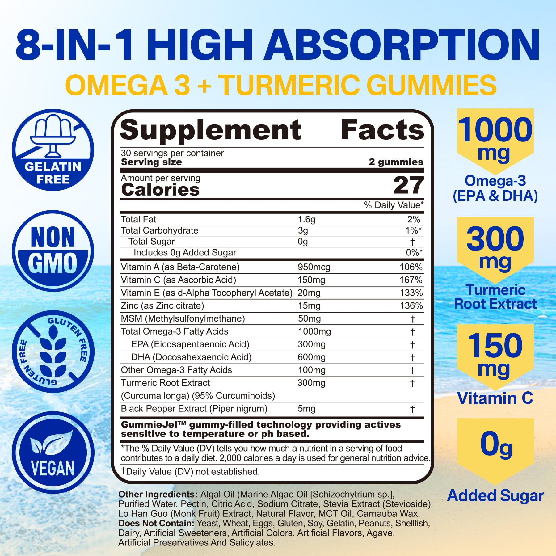 Nextdia vegan omega-3 gummies jar closeup highlights algae-based DHA for sustainable wellness
