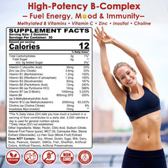 Nextdia Vitamin B Complex Gummies cherry flavor closeup highlights tasty energy help.