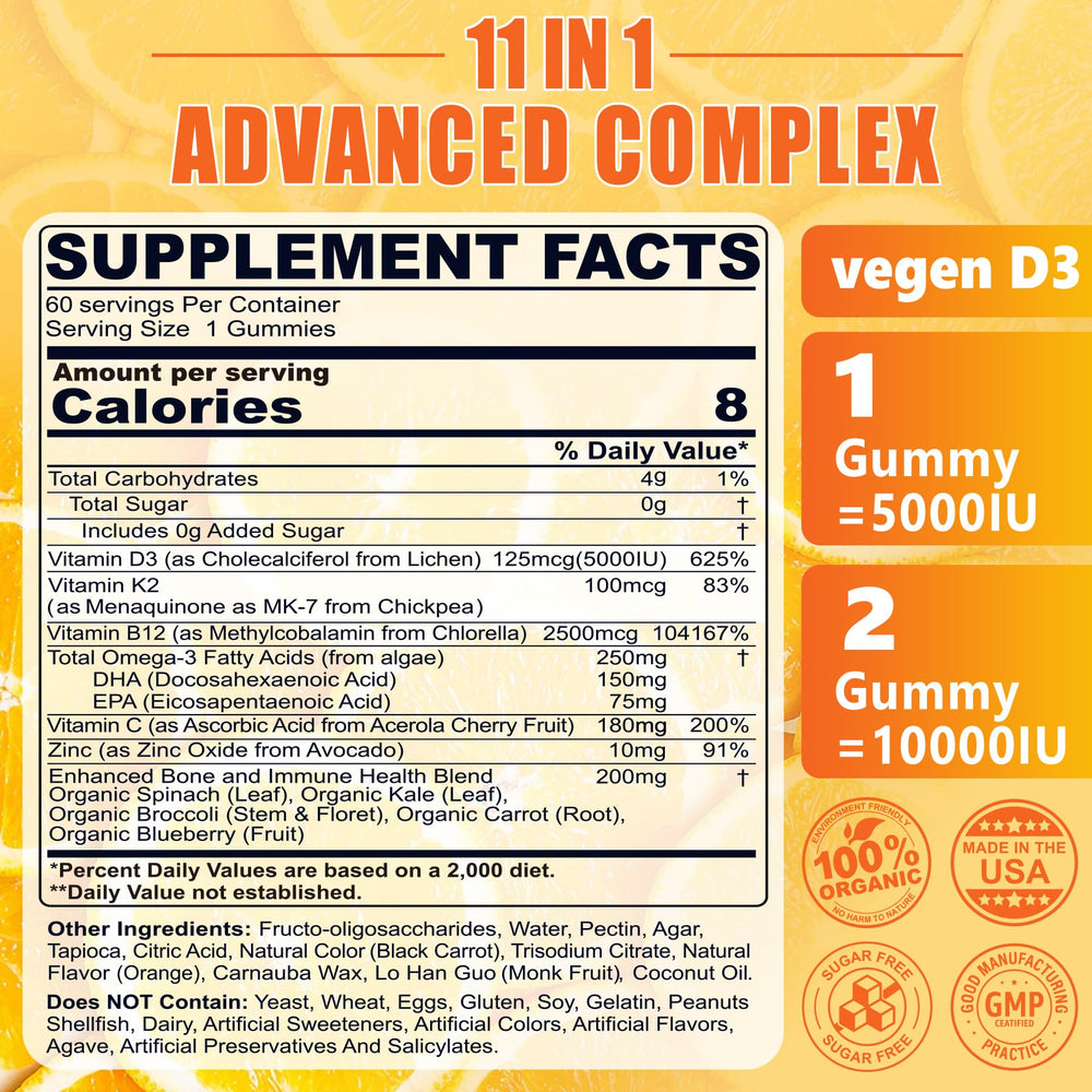 Nextdia Vitamin D3 K2 Gummies bottle label closeup emphasizes vegan D3 from sun-grown lichen