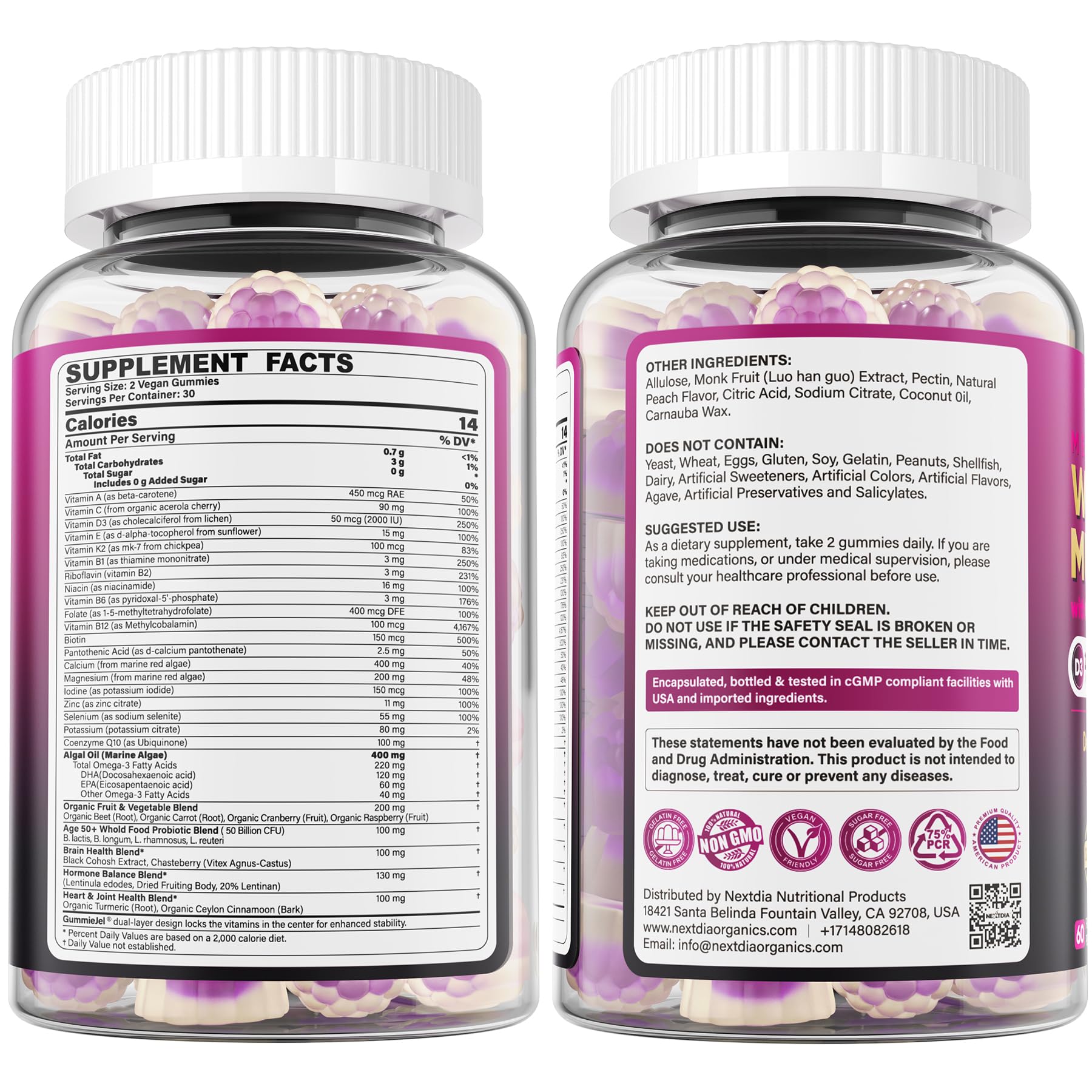 Nextdia 50+ vitamin gummies on shelf imply everyday immune and energy support