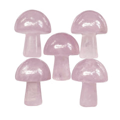 Neyisaa rose quartz mini mushroom set for collection and display.