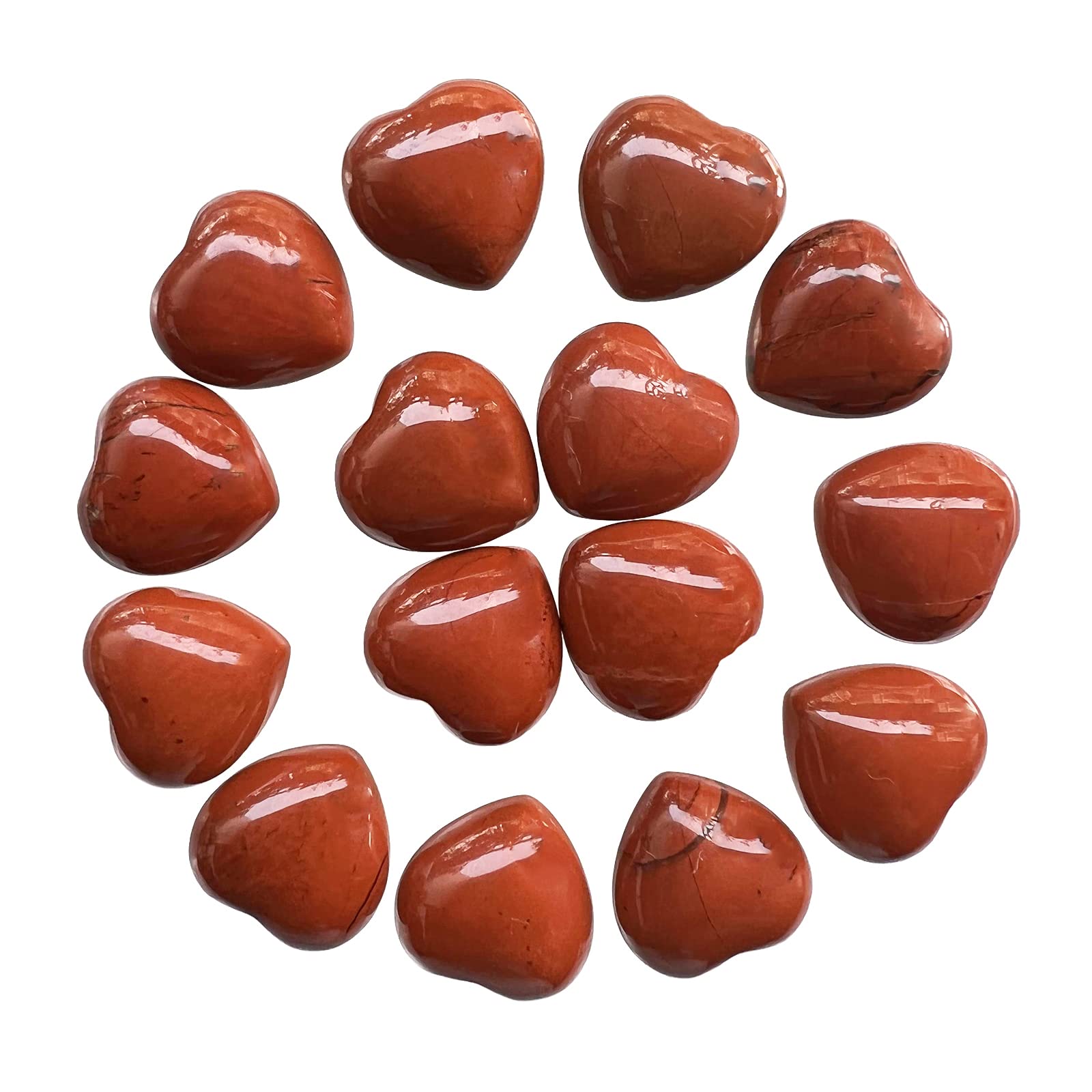 Neyisaa red jasper mini heart worry stones set for meditation and balance.