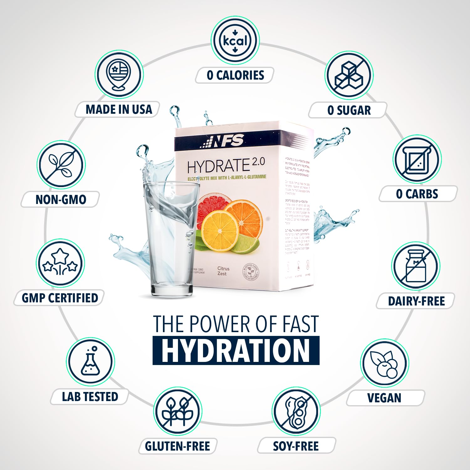 Close-up of Hydrate 2.0 grape packaging for portable hydration