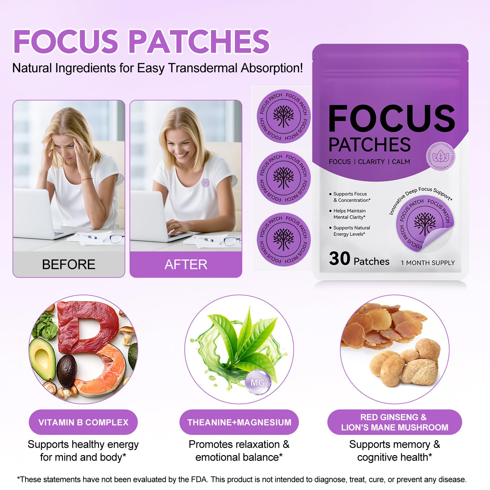 NFILVSYO Focus Patch in an office setting for discreet focus support