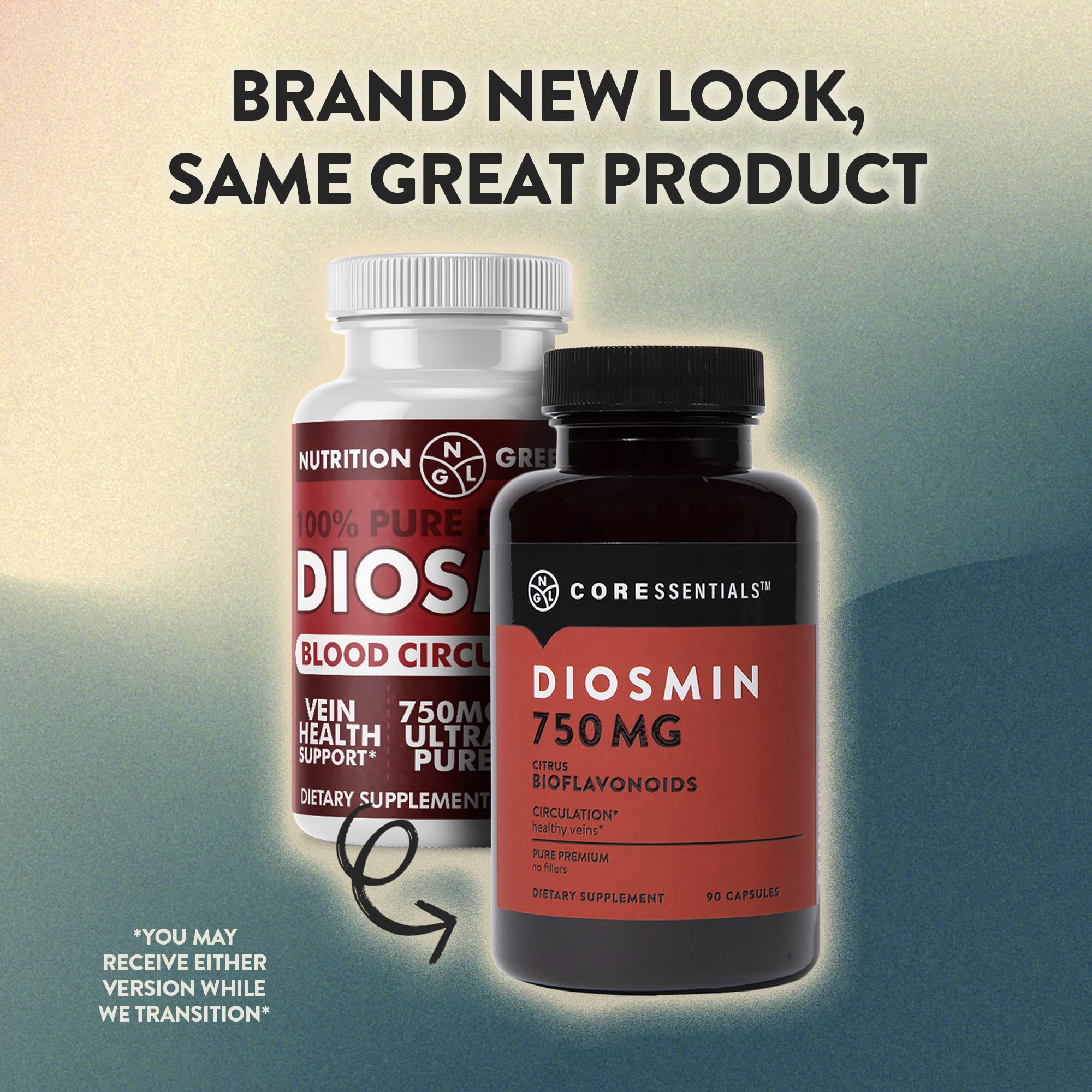 NGL Pure Diosmin 750 mg capsules for easy on-the-go supplementation.