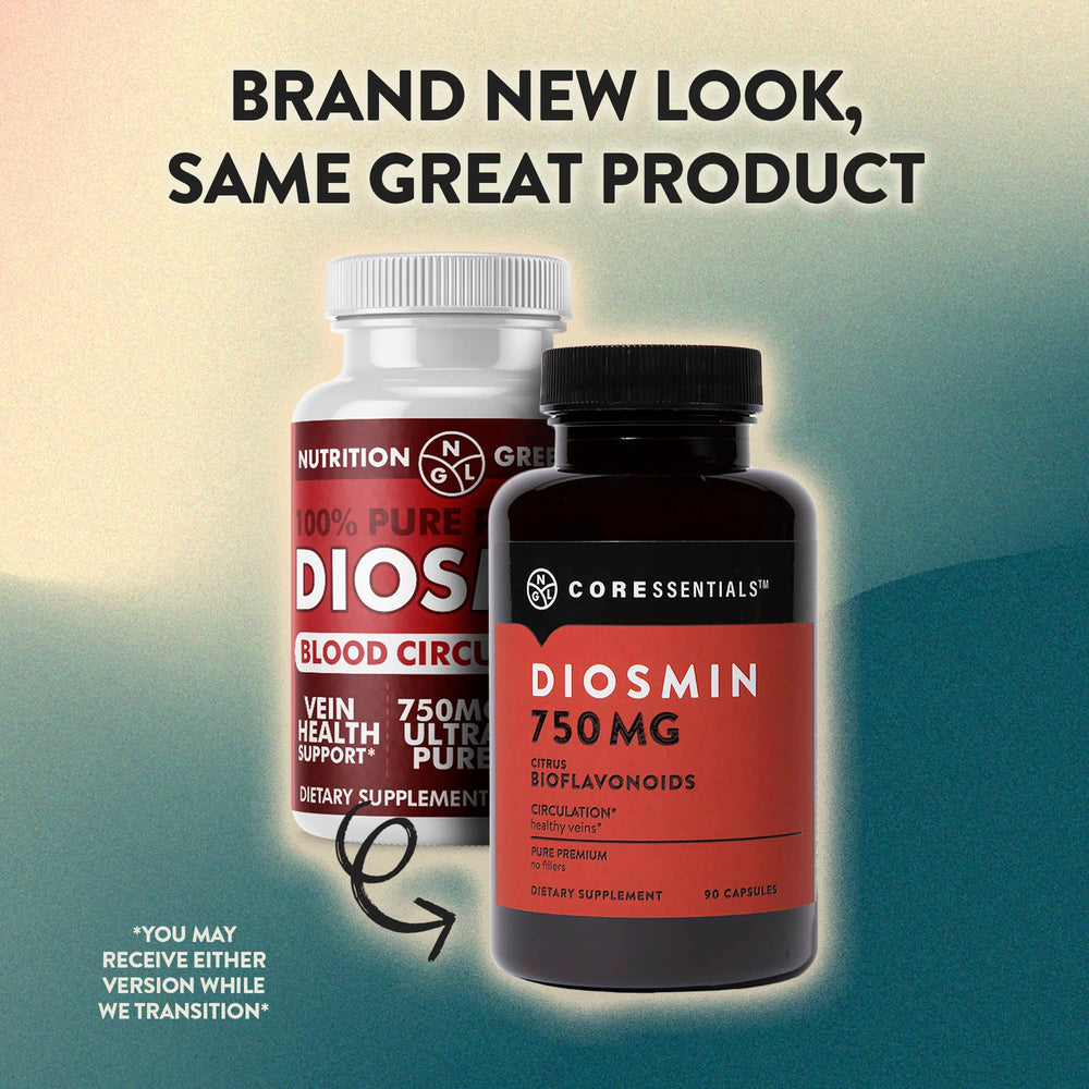 NGL Pure Diosmin 750 mg capsules for easy on-the-go supplementation.