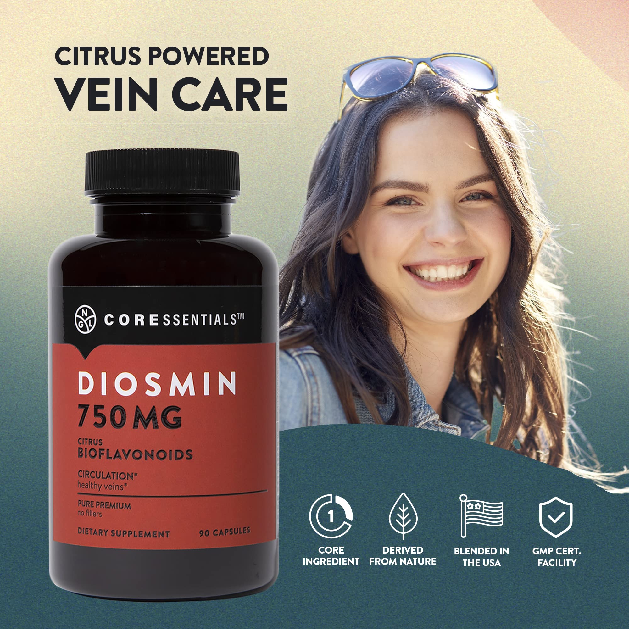 NGL Pure Diosmin 750 mg pour shot showing easy dosing measurement.