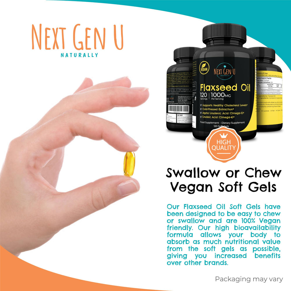 NGU Next Gen U cold-pressed flax seed formula preserves fatty acids