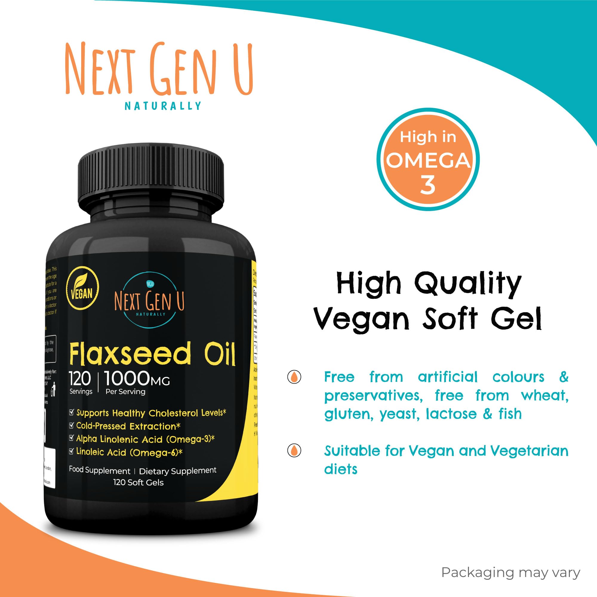 NGU Next Gen U omega-3-6-9 softgels for skin and joints