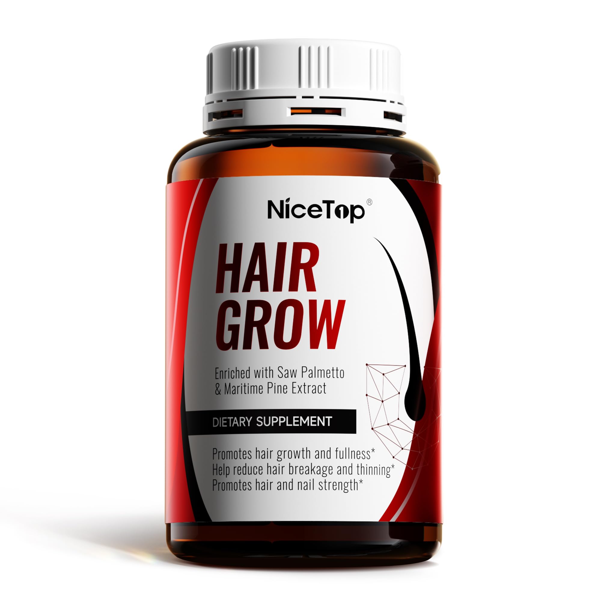 NiceTop Hair Growth bottle front view, convenient daily hair support