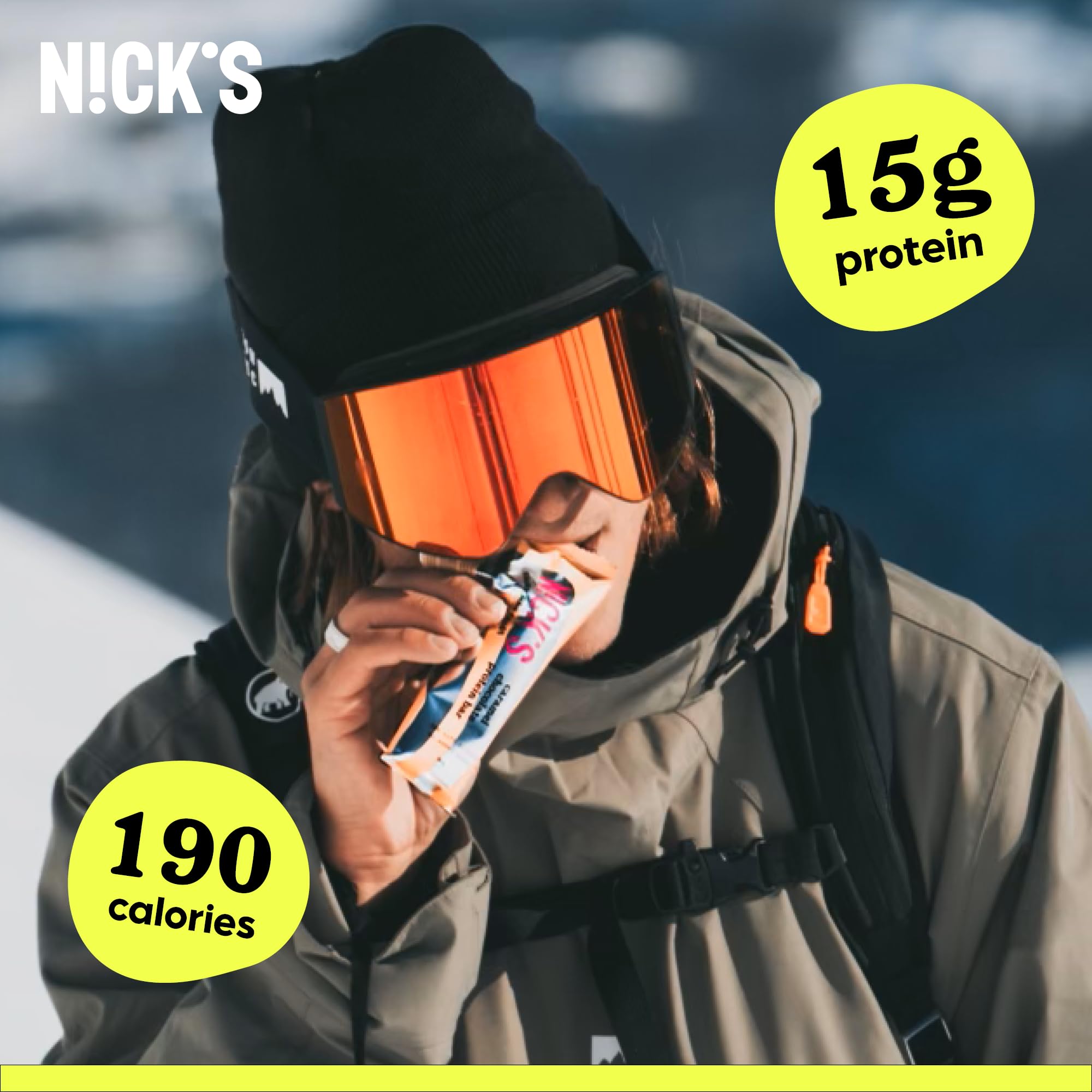 N!CK'S 12-count box branding visible on a store shelf.