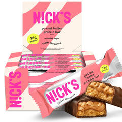 Nick’s Peanut Butter Protein Bar pack ready for on-the-go fueling.
