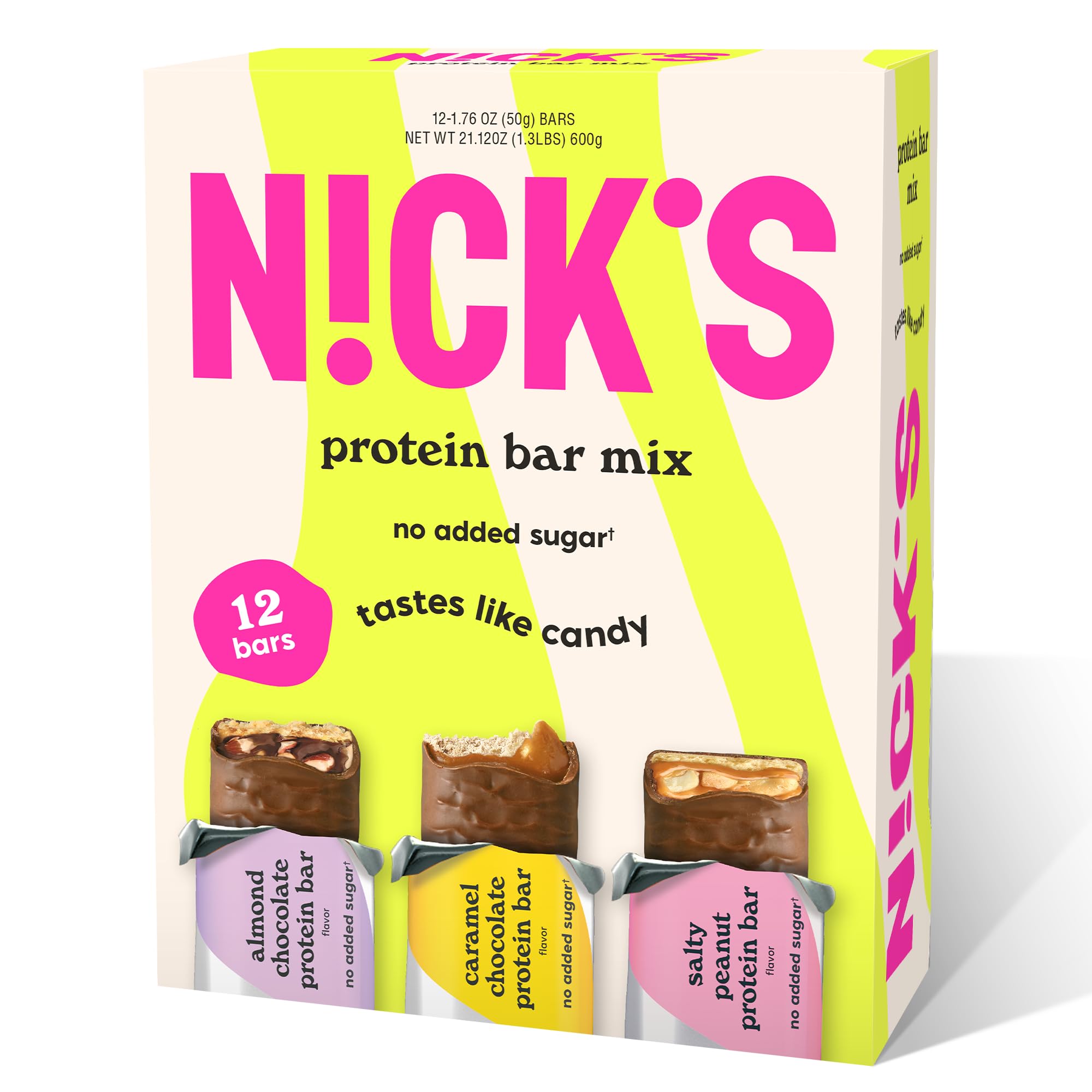 N!CK'S Nick's Protein Bars Chocolate Variety Pack high-protein snack for busy days.