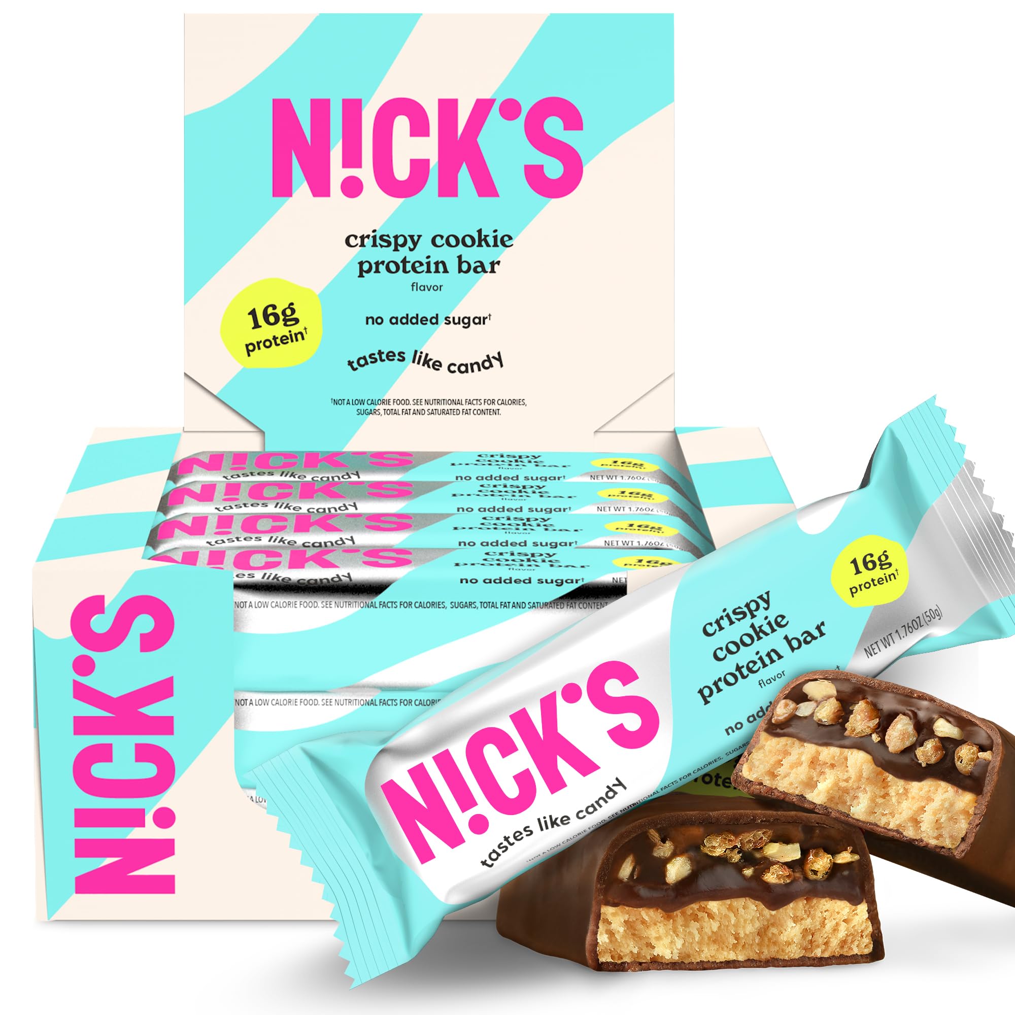 Nick's Protein Bars Crispy Cookie Chocolate pack for on-the-go high-protein snacking.