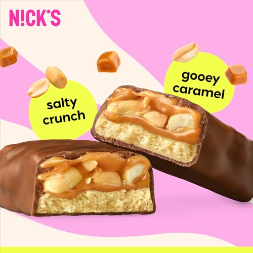 N!CK'S NICKS Protein Bars Chocolate Peanut on-the-go pack, ideal for travel, workouts, or commuting.